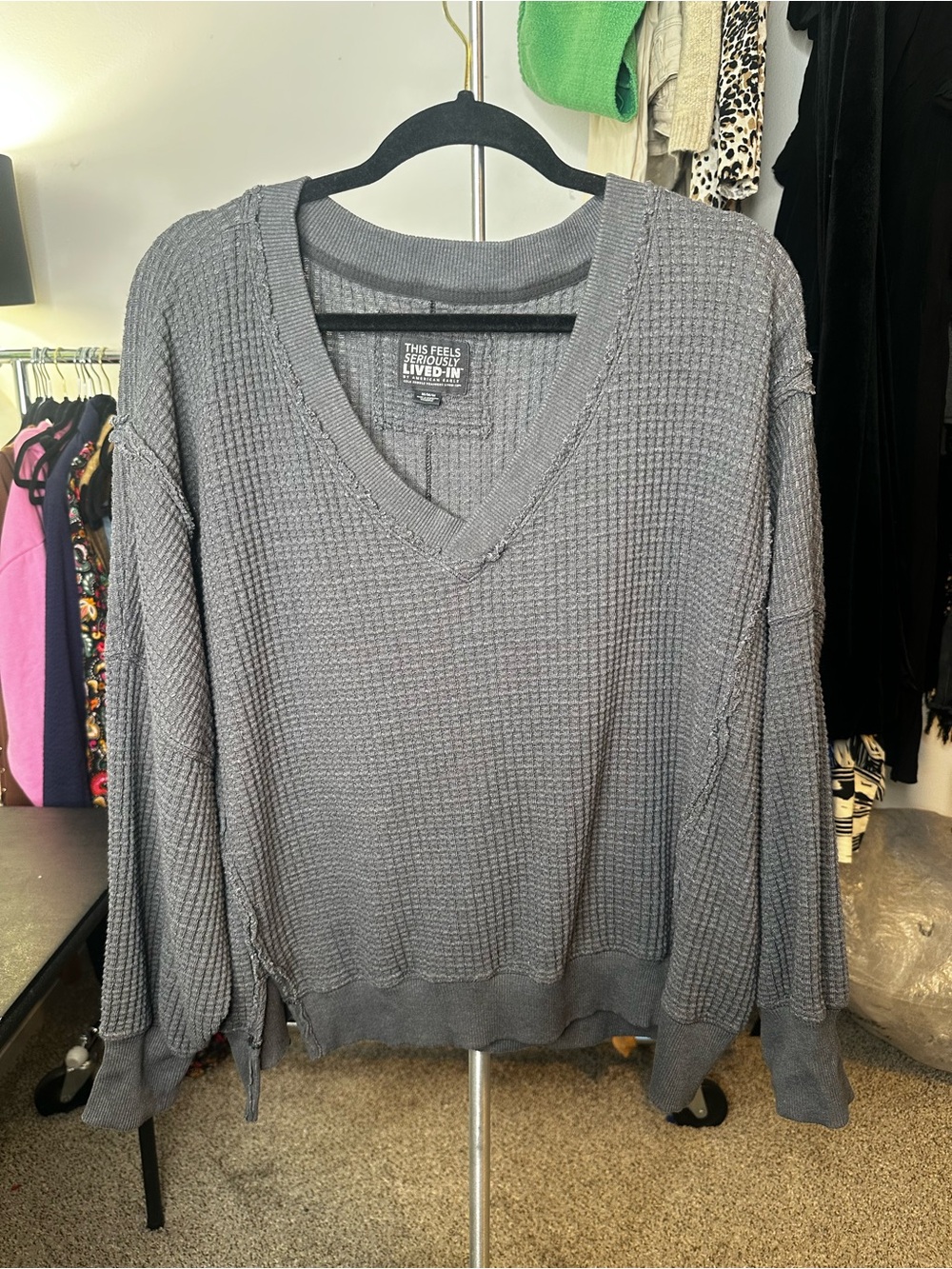 AMERICAN EAGLE WAFFLE KNIT oversized sweater